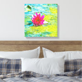 Water Lily Lilypad Canvas Afdruk (Insitu (Slaapkamer))