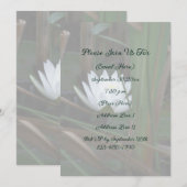 Water Lily Lotus Blossom Floral Invitation Kaart (Voorkant / Achterkant)