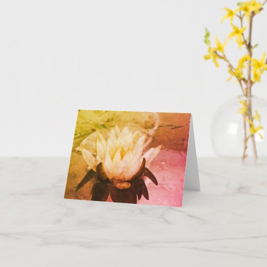 Water Lily Lotus Flower Art Note Kaart (Gele Bloem)