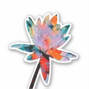 Water Lily met Magische Kleuren Sticker