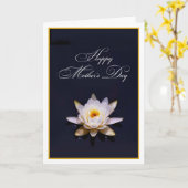 Water Lily personaliseert Moederdag Kaart (Gele Bloem)