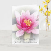 Water Lily Personalized 65th Wedding Jubileum Kaart (Gele Bloem)