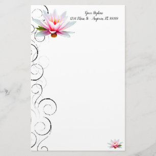 Water Lily Personalized Stationery Briefpapier