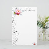 Water Lily Personalized Stationery Briefpapier (Staand voorkant)