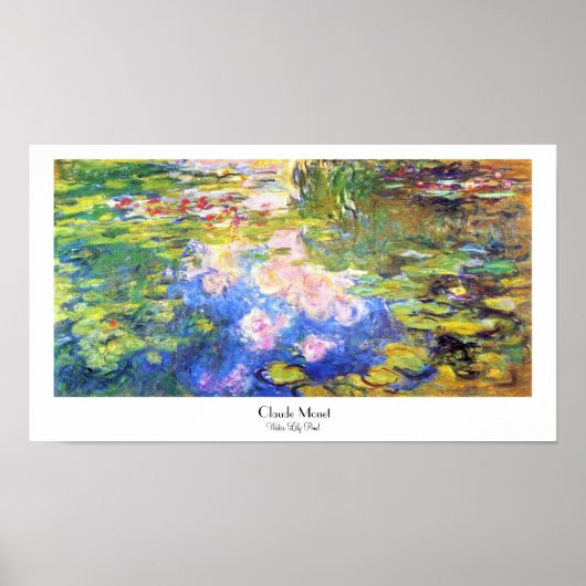 Water Lily Pond Claude Monet Poster (Voorkant)