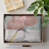 Water Lily Pond Grey Heron ontkoppelingskunst Tissuepapier (Geschenk)