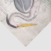 Water Lily Pond Grey Heron ontkoppelingskunst Tissuepapier (Detail)