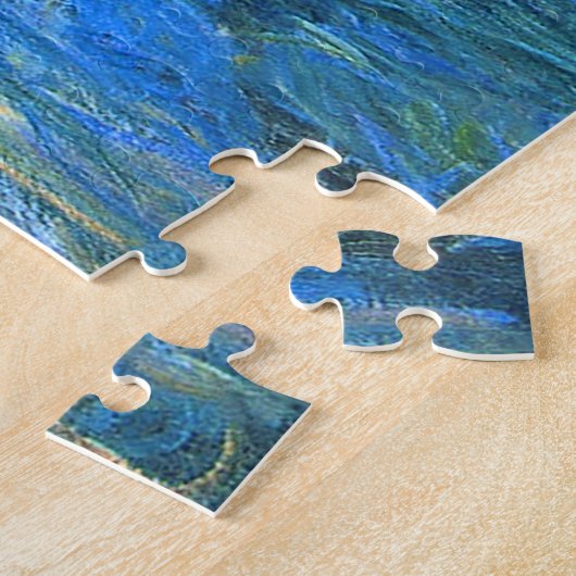 Water Lily Pond in Blue Claude Monet Fine Art Legpuzzel (Zijkant)