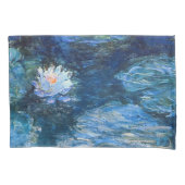 Water Lily Pond in Blue Monet Fine Art Kussensloop (Voorkant)