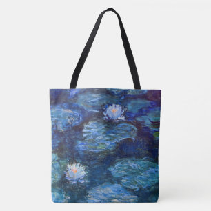 Water Lily Pond in Blue van Claude Monet Fine Art Tote Bag