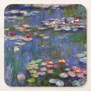 Water Lily Pond, Monet Vierkante Kartonnen Onderzetter