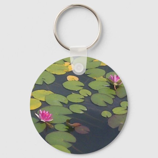 Water Lily Pond Painting Sleutelhanger (Voorkant)