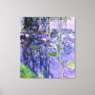 Water Lily Pond Violet Reflectie Impressionisme Canvas Afdruk