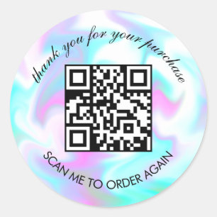 Water Marble Bedankt QR Code Boutique Zakelijk Ronde Sticker