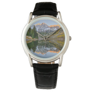 Water Maroon Bells Lake Aspen Trees Horloge
