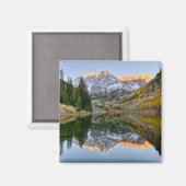 Water Maroon Bells Lake Aspen Trees Magneet (Voorkant / Achterkant)