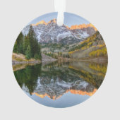 Water Maroon Bells Lake Aspen Trees Ornament (achterkant)