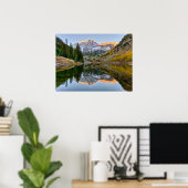 Water Maroon Bells Lake Aspen Trees Poster (Thuiskantoor)