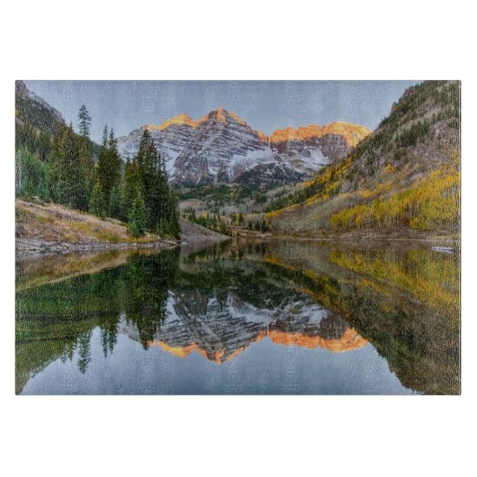 Water Maroon Bells Lake Aspen Trees Snijplank (Voorkant)