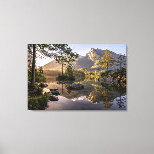 Water Meer van Hintersee Berchtesgaden Duitsland Canvas Afdruk