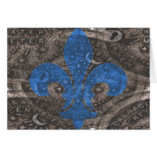 Water Meter deksel met blauwe Fleur De Lis