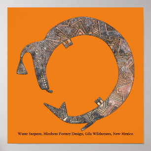 Water, Mimbres Pottery Design Poster