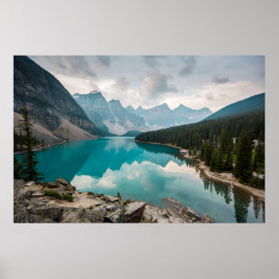 Water Moraine Lake Alberta Canada Poster