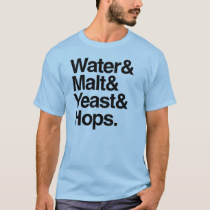 Water, mout, gist en hop t-shirt
