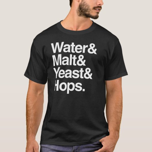 Water, mout, gist en hop t-shirt (Voorkant)