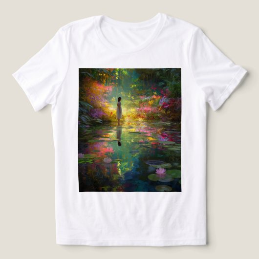 Water Nymph By a Magic Pond Tri-Blend Shirt (Design voorkant)