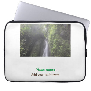 Water Ocean Beach Foto Naam toevoegen Tekst Plaats Laptop Sleeve
