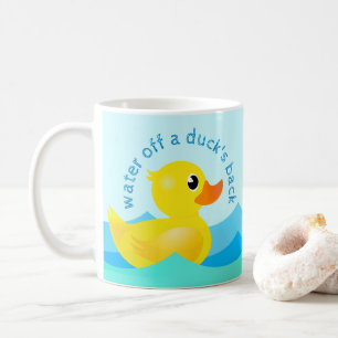 'Water Off A Duck's Back' Schattigee Rubber Ducks  Koffiemok