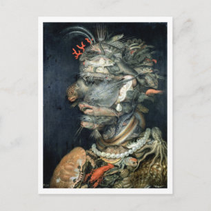 Water, olie op doek, Arcimboldo, Giuseppe Briefkaart