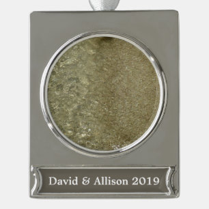 Water op Abstracte Natuur Beach II Fotografie Verzilverd Banner Ornament