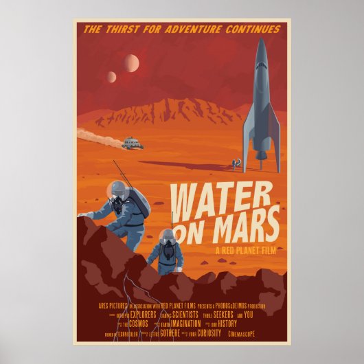 Water op Mars Poster (Voorkant)