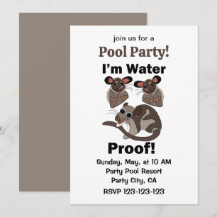Water Opossum Ik Ben Waterdicht Zwembad Feest Kaart