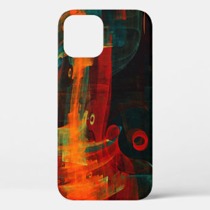 Water Oranje Rood Blauw Modern Abstract Kunst Patr iPhone 12 Hoesje