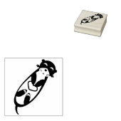 Water otter met hart rubberstempel (Gestempeld)