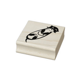 Water otter met hart 	rubberstempel