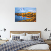 Water | Oxbow Bend Jackson Wyoming Canvas Afdruk (Insitu (Slaapkamer))