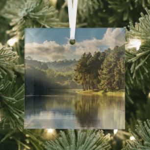Water Pang Oung Lake & Pine Forest Thailand Glas Ornament