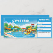 Water Park Cadeaubon, Aqua Park Ticket Kaart (Voorkant / Achterkant)