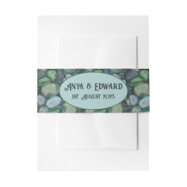 Water Pebbles - Huwelijk buik band verticaal Uitnodigingen Wikkel