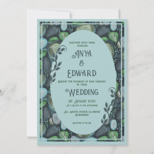 Water Pebbles - Wedding Invitation (Devant)