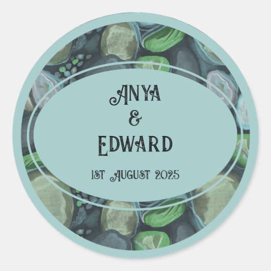 Water pebbles - Wedding sticker (Voorkant)