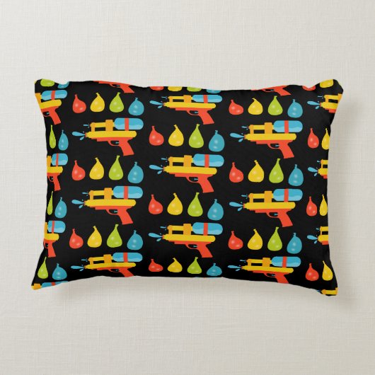 Water Pistool & Ballonnen Zomer Accent Kussen (Achterkant)