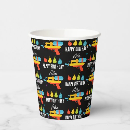 Water Pistool & Ballonnen Zomerfeest Papieren Bekers (Links)