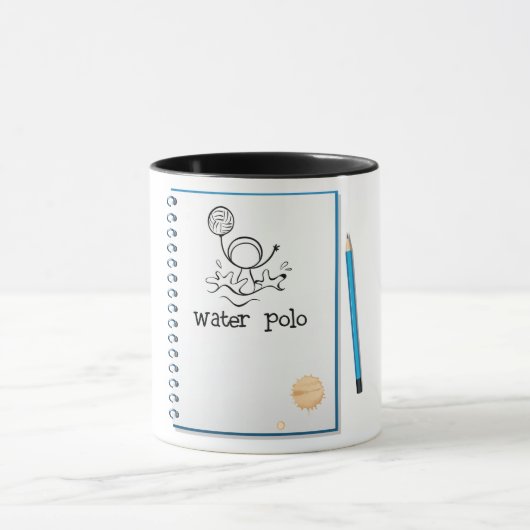 Water Polo Doodle Sketch Hand-getrokken watersport Mok (Midden)