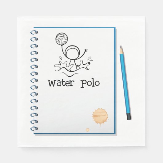 Water Polo Doodle Sketch Hand-getrokken watersport Servet (Voorkant)