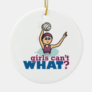 Water Polo Girl Keramisch Ornament